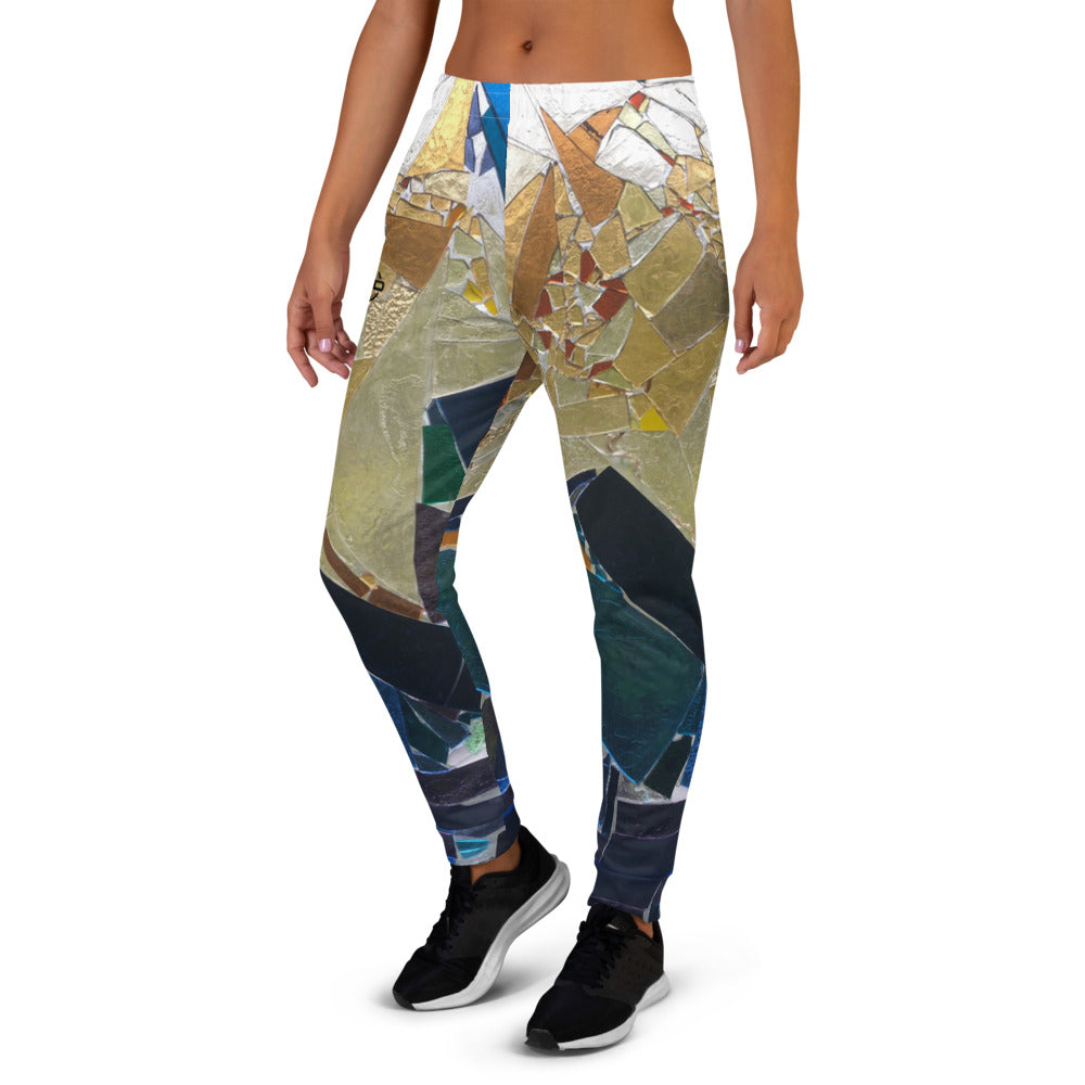 Women's White Blue Gold Jogger