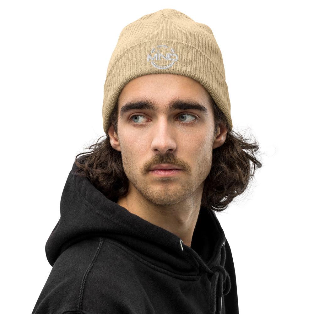 Organic ribbed free your mind beanie
